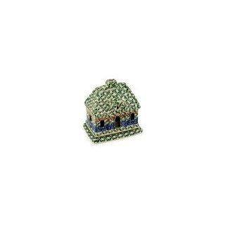 Shop Boleslawiec Polish Pottery house shaped candle holder H7799C pattern 50 made by Ceramika Artystyczna at the  Home Dcor Store