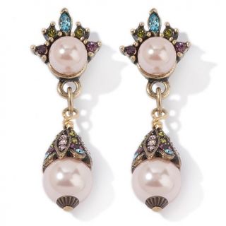 Heidi Daus "Quite Charming" Crystal Accented Simulated Pearl Drop Ear