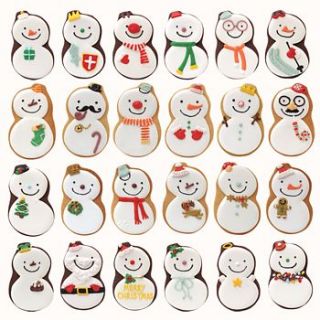 iced snowman biscuit by oh my little biscuits