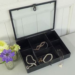 black metal jewellery box two sizes by lilac coast
