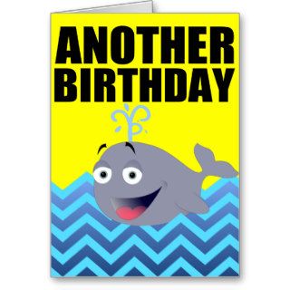 Funny Whale Birthday Cartoon Cards