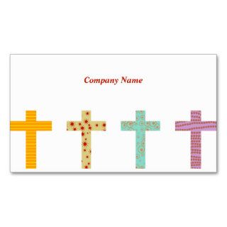 Patterned Crosses, Company Name Business Card Template