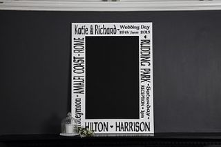 personalised chalkboard by yours by design