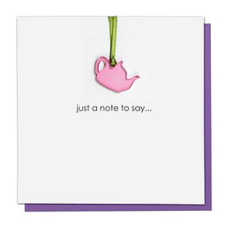 'just a note' tea pot card by block