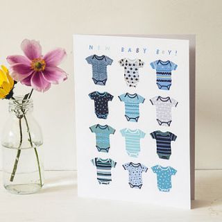 'new baby boy' greeting card by hanna melin