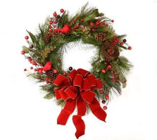 25 Red Cardinal Wreath by Valerie —