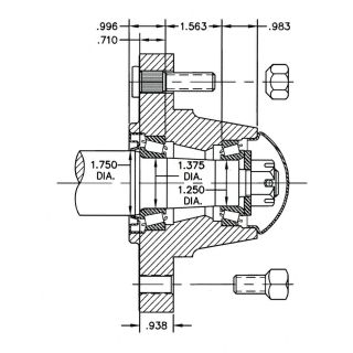 Reliable Ag Hub Assembly — 8-Stud, 6000-Lb. Capacity, Fits Item# 249, Model# 0034  Hubs