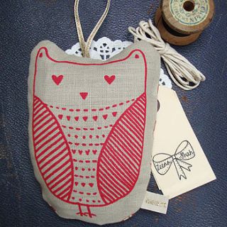 owl hanging lavender bag by zeena