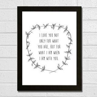 'i love you' poem print by russet and gray
