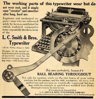 1911 Ad L C Smith & Brothers Typewriter Ball Bearing   Original Print Ad  