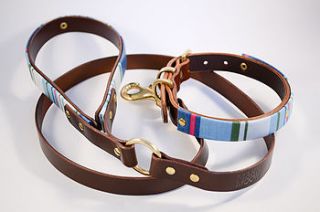 deckchair stripe dog collar, made to measure by mannandmoon