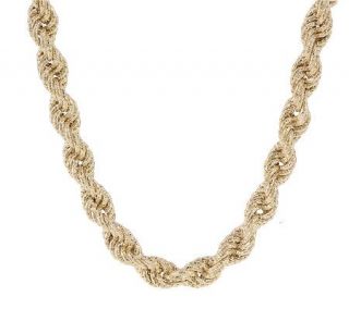24 inch Bold Sparkle Diamond Cut Rope Necklace 14K Gold, 24.4g —