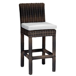 Woodard Trinidad Wicker Outdoor Bar Stool w/ Cushion