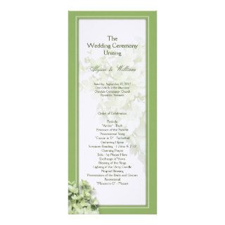 Limelight Tall Hydrangea Wedding Program Template Personalized Announcements