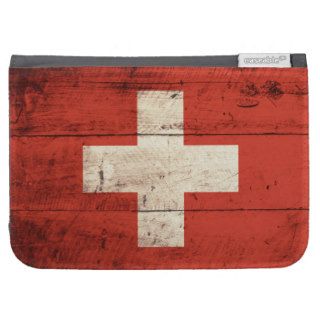 Old Wooden Switzerland Flag Kindle Keyboard Covers