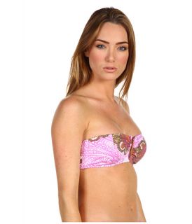 tibi Painted Paisley Strapless Bandeau Top