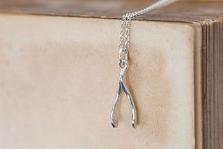 silver wishbone necklace by cabbage white england