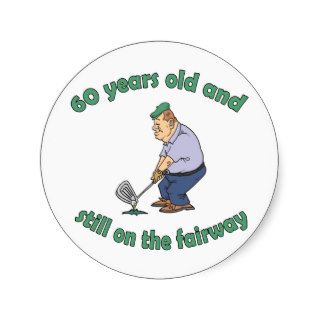 60th Birthday Golfer Gag Gift Sticker