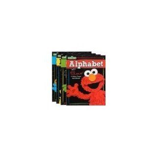 4 Pack Wipe Clean Alphabet Elmo, Numbers Big Bird, Colors Oscar the Grouch and Shapes Cookie Monster Toys & Games