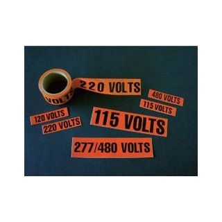 NMC JL22006O Voltage Marker, Legend "240 VOLTS", 4 1/2 Length x 1 1/8" Height, Pressure Sensitive Vinyl, Black on Orange Industrial Warning Signs