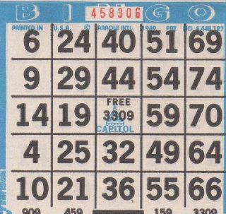 Bingo Paper   1 Card Per Sheet, 25 Sheets to a Booklet. 60 Booklets to a Pack Totaling 1500 Cards  Sports & Outdoors