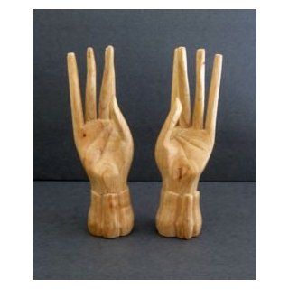 Dancing Hands Ring Display Jewelry Stand Buddha Hands Wooden Hand   Statues