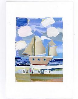 'sail away' greetings card by hearts and boats
