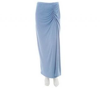 Bob Mackies Fully Lined Maxi Skirt with Front Ruching Detail —