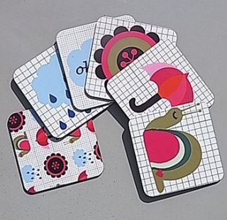 quirky coasters in a gift box by that lovely shop
