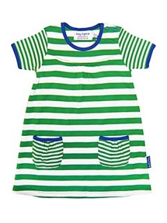 Toby Tiger Girl`s organic cotton green t shirt dress Green