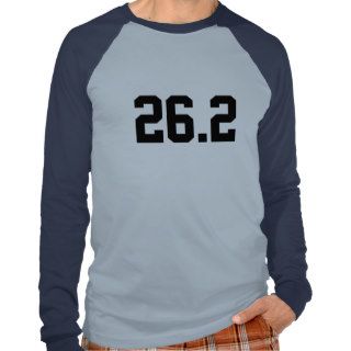Long Sleeve Baseball Style Marathon T Shirt   26.2