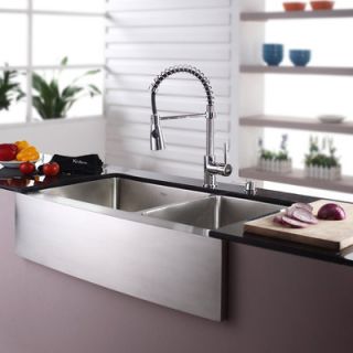 Kraus Farmhouse 36 Kitchen Sink with Faucet and Soap Dispenser