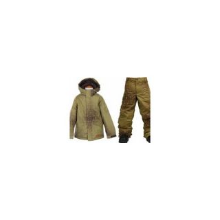 Burton Destroyer Jacket Mocha Geo w/ Burton Standard Snow Pants Mocha Geoflip   Kids, Youth jacket pkg 1667