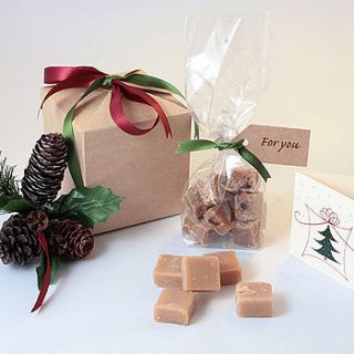 festive gift boxed fudge by message muffins