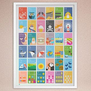 seaside alphabet and counting poster by andy tuohy design