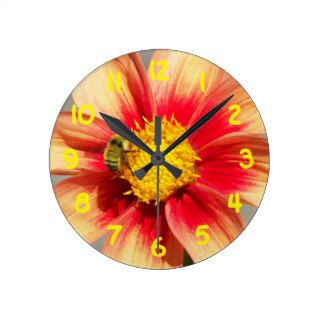Buzzy Bee Floral Wall Clock