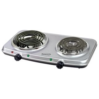 Brentwood TS 362 Electric Double Burner  Silver Finish Brentwood Cooktops & Burners