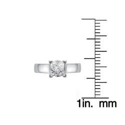 14k White Gold 1/2ct TDW Princess Diamond Composite Ring (I J, I2) Engagement Rings