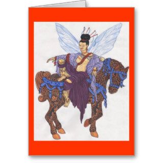 Chinese Fairy & Her Horse Mehndi Greeting Cards