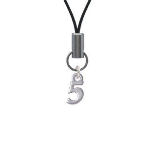 Small Silver Number   5 Cell Phone Charm [Wireless Phone Accessory] Cell Phones & Accessories
