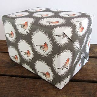recycled illustrated spot bird wrapping paper by stephanie cole design
