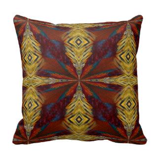 Yellow Orange Blue Red Abstract Design Throw Pillow