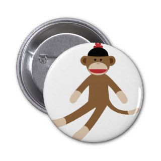 sock monkey button