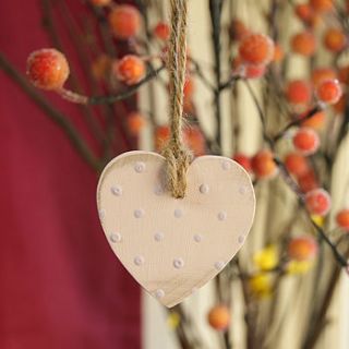 set of 10 polka dot wooden hearts by miss sammie designs