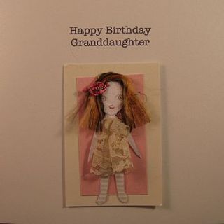 happy birthday granddaughter doll card by dribblebuster