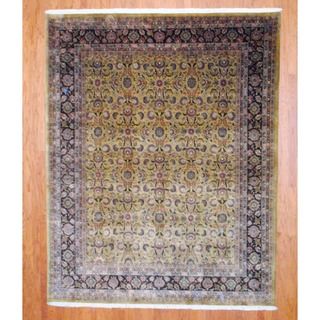 Indo Hand knotted Farahan Gold/ Brown Wool Rug (8' x 10') 7x9   10x14 Rugs