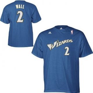 NBA Men's Washington Wizards John Wall Gametime Name & Number Tee (Blue, Medium)  Sports Fan T Shirts  Clothing