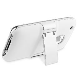 White with Chrome Stand Snap on Case for Apple iPhone 3G/ 3GS Eforcity Cases & Holders