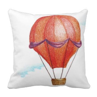 Whimsical Vintage Hot Air Balloon Pillow