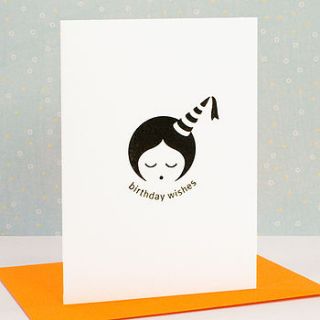 'birthday wishes' letterpress card by yield ink